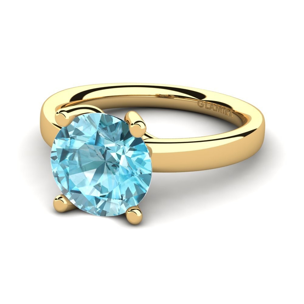 Blue Zircon Engagement Ring Titina 3.0 crt