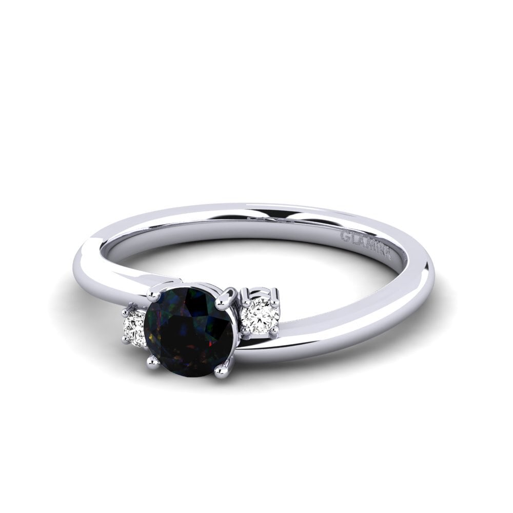 Black Opal Engagement Ring Tranquill