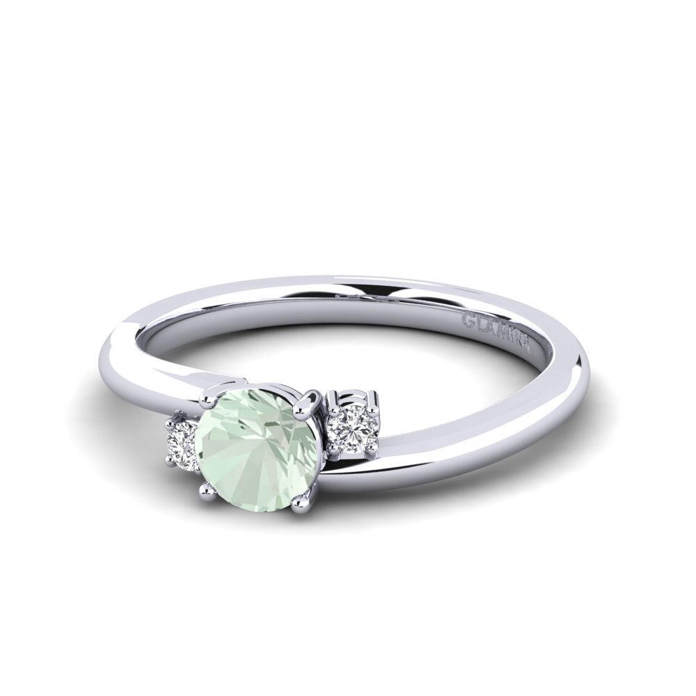 Green Amethyst Engagement Ring Tranquill
