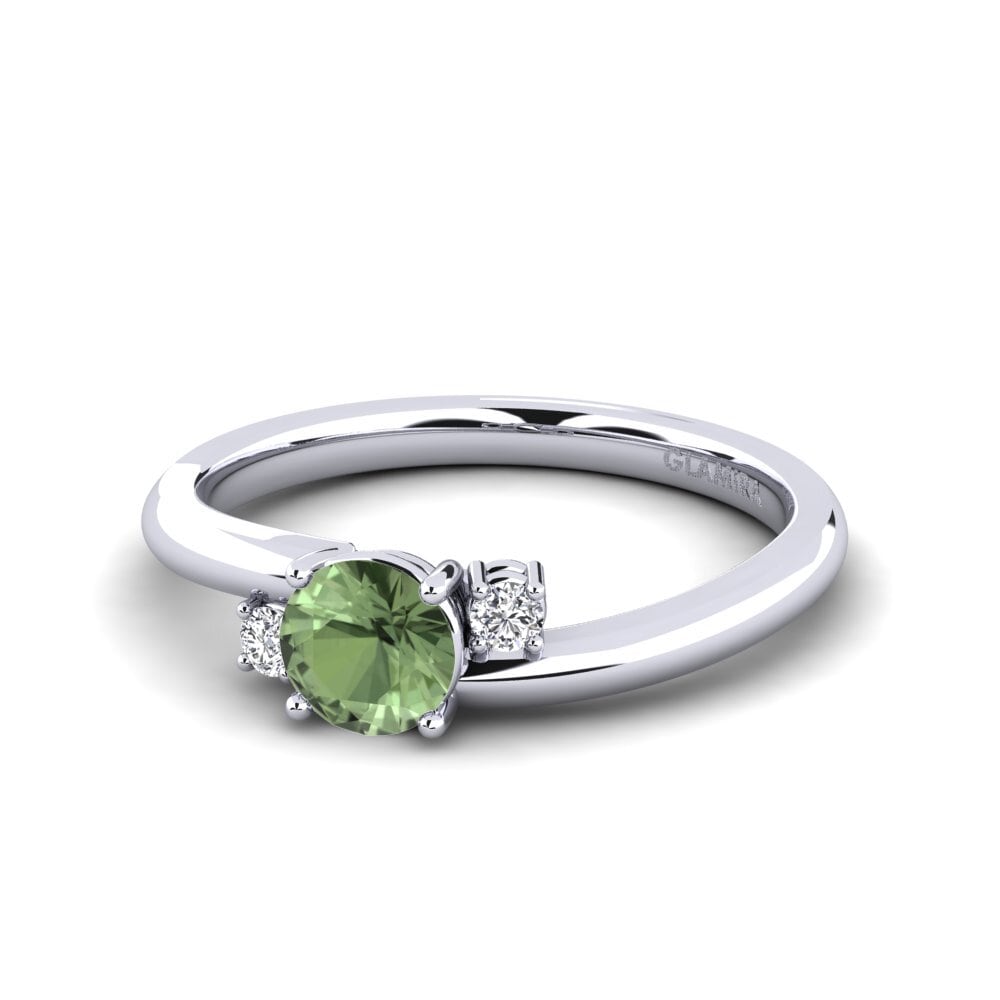 Zafiro Verde Anillo de compromiso Tranquill
