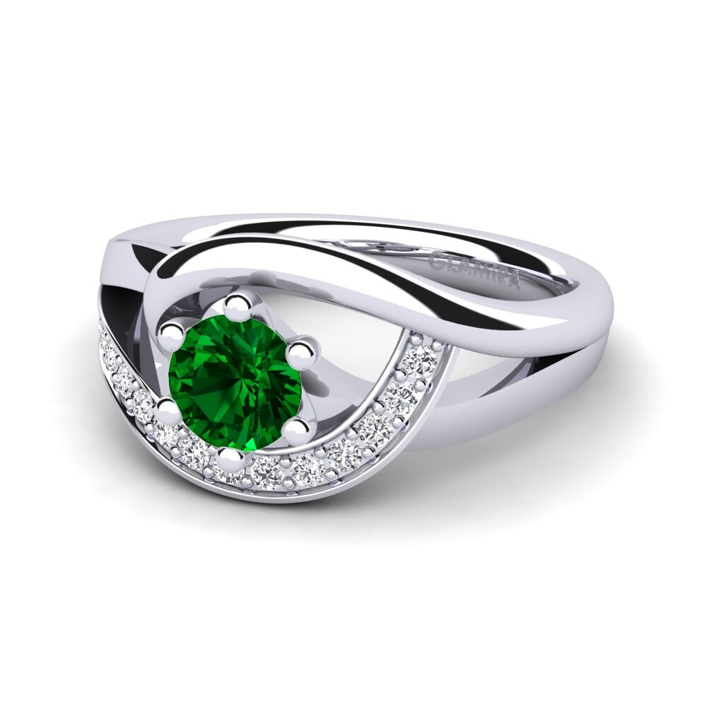 Green Zirconia Engagement Ring Trina 0.5 crt