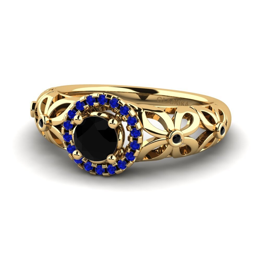 Black Diamond Engagement Ring Vivyan
