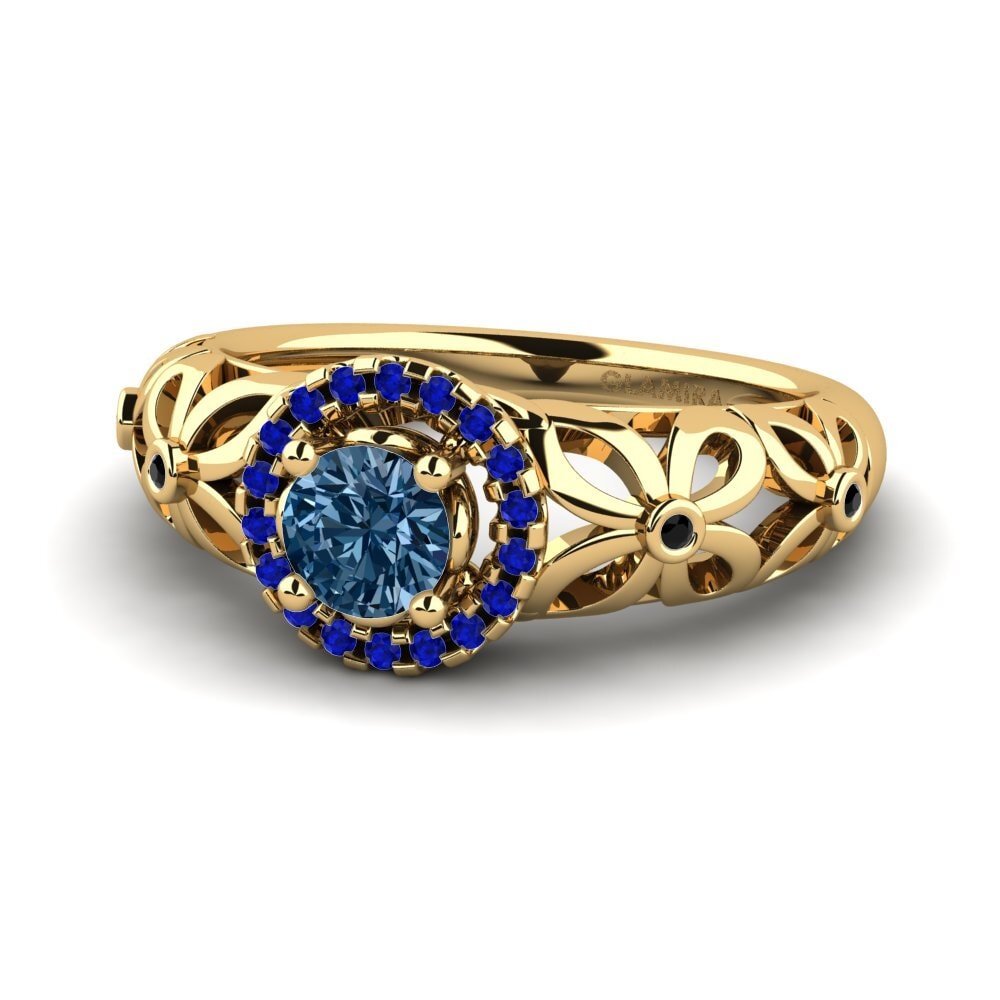 Blue Diamond Engagement Ring Vivyan