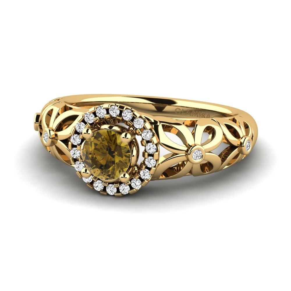 Circón Marrón Anillo de compromiso Vivyan