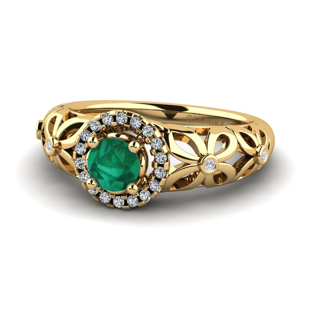 Emerald Engagement Ring Vivyan