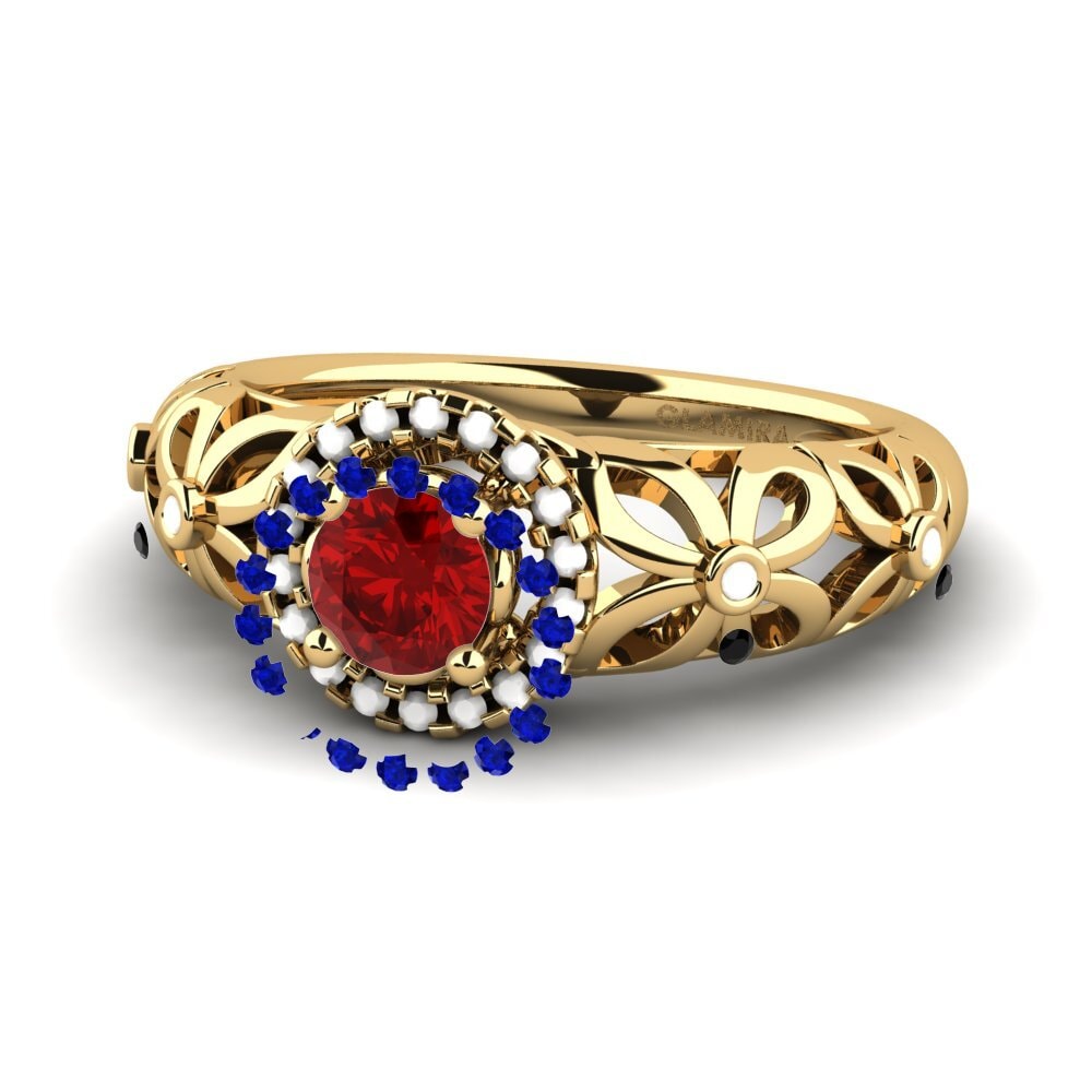 Ruby (Lab Created) Engagement Ring Vivyan