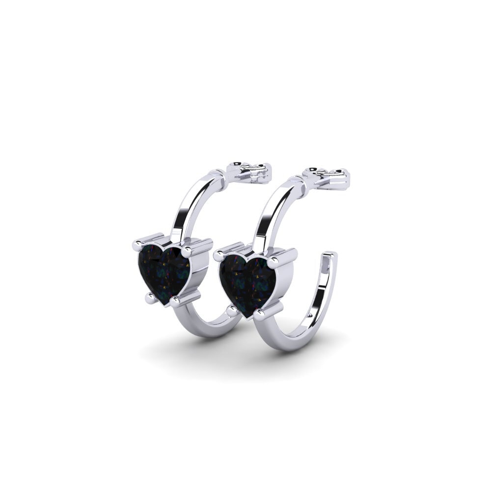 Oro Bianco 375 Opale Nero Orecchino da donna Celineas