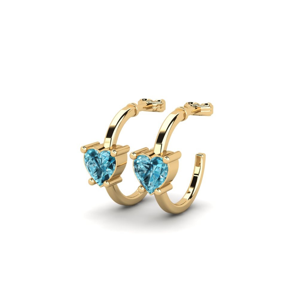 Zircon Bleu Boucle d'oreille femme Celineas