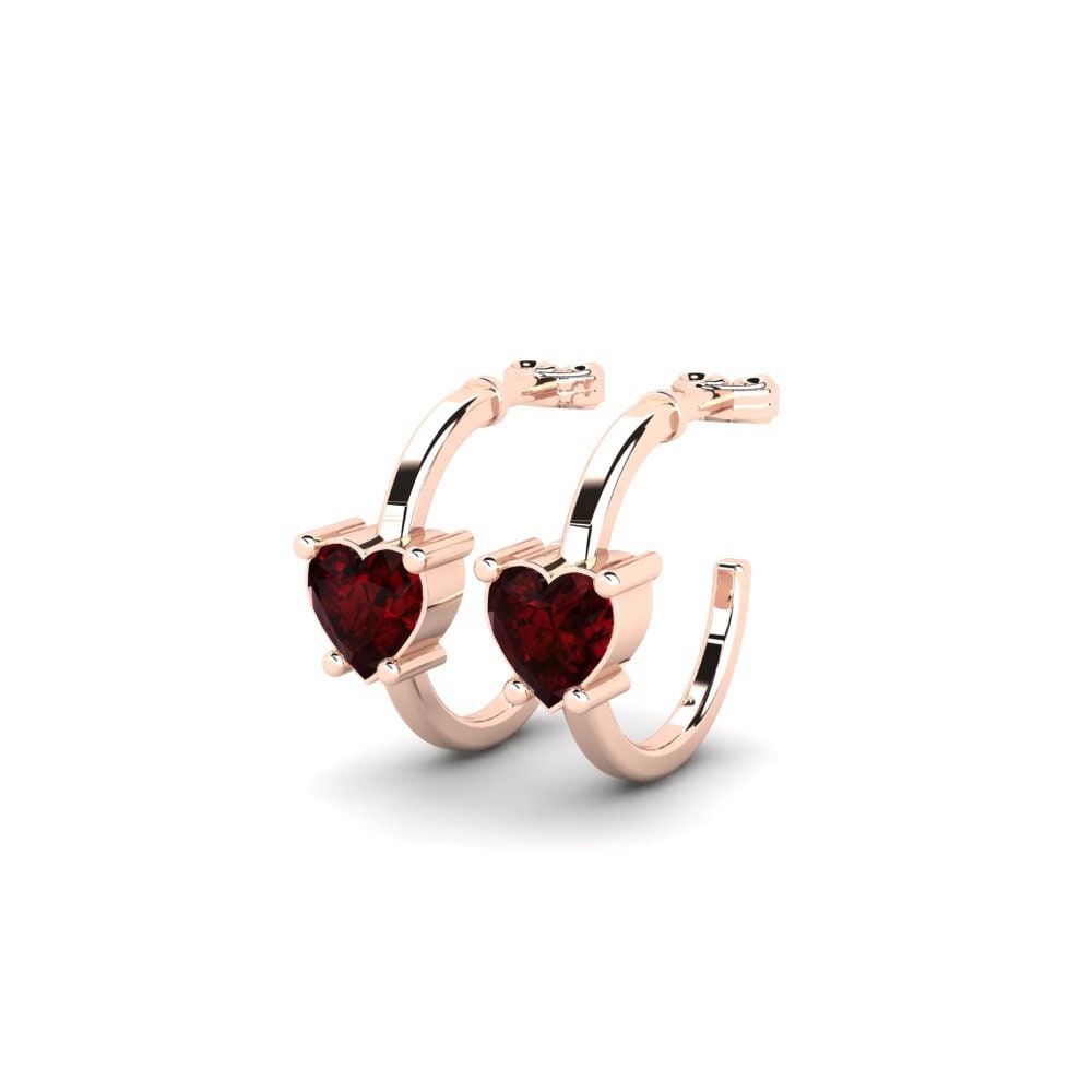 18k Oro Rosa Granate Pendiente de mujer Celineas