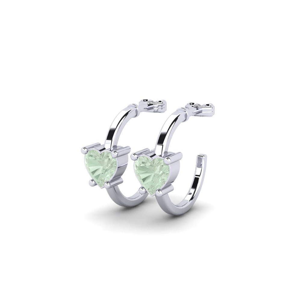 Oro Bianco 375 Ametista Verde Orecchino da donna Celineas
