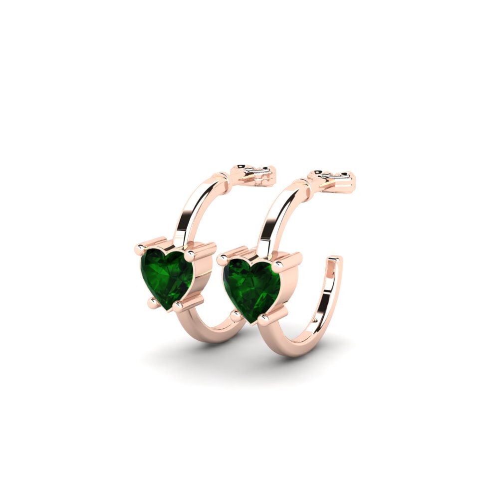 14ct Rose Gold Green Tourmaline Women's Earring Celineas