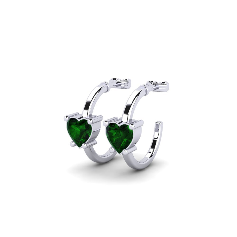 Oro Bianco 375 Tormalina Verde Orecchino da donna Celineas