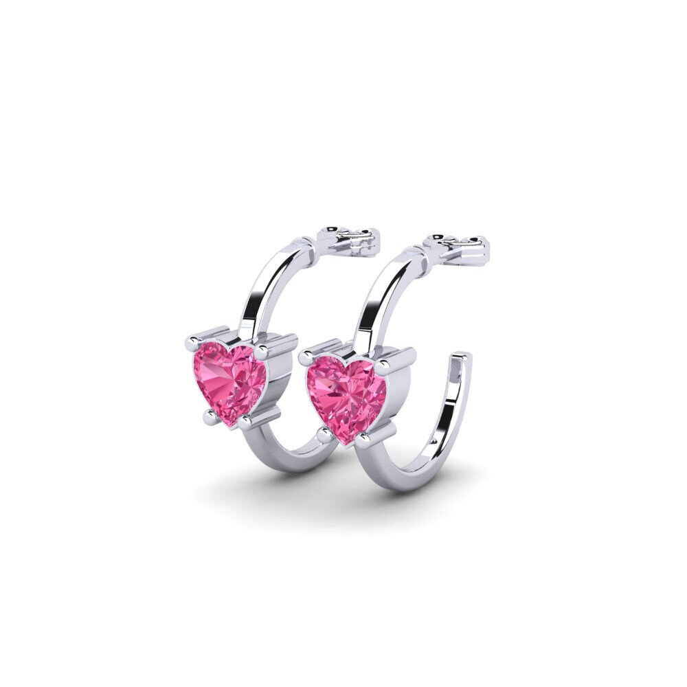 Oro Bianco 375 Tormalina Rosa Orecchino da donna Celineas