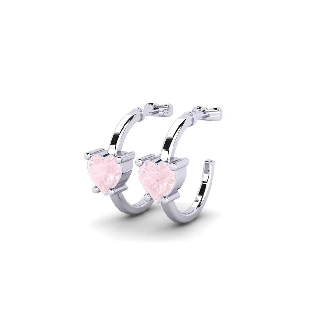 Oro Bianco 375 Quarzo Rosa Orecchino da donna Celineas