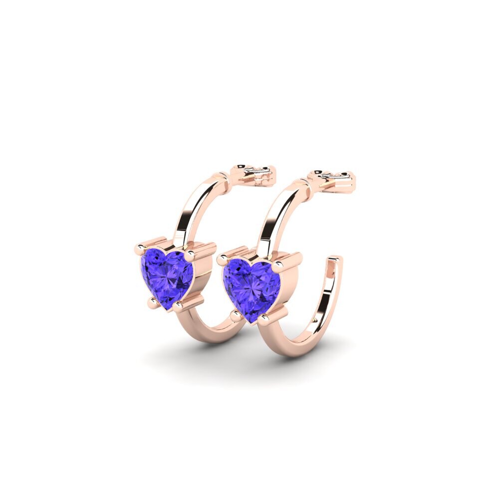 18k Oro Rosa Tanzanita Pendiente de mujer Celineas