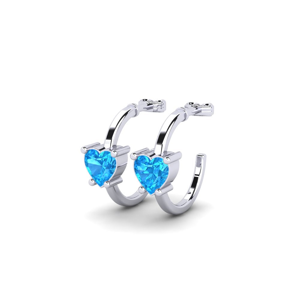 Oro Bianco 375 Topazio Azzurro Orecchino da donna Celineas