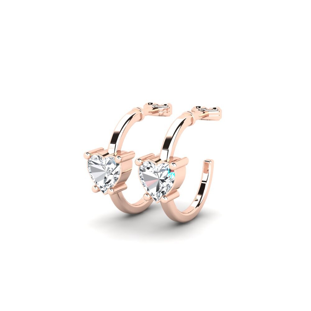 14ct Rose Gold White Zircon Women's Earring Celineas