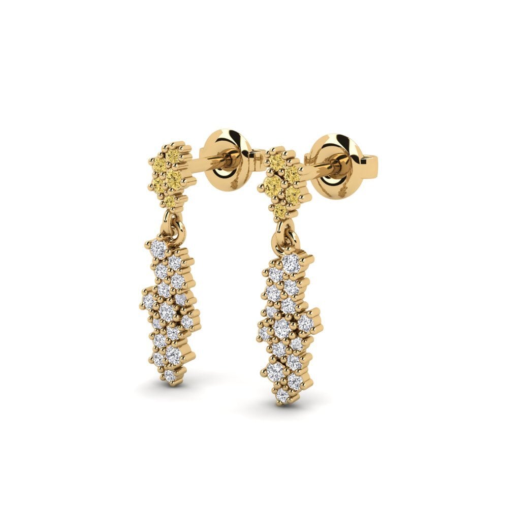 Diamante Amarillo Pendiente de mujer Dorellia