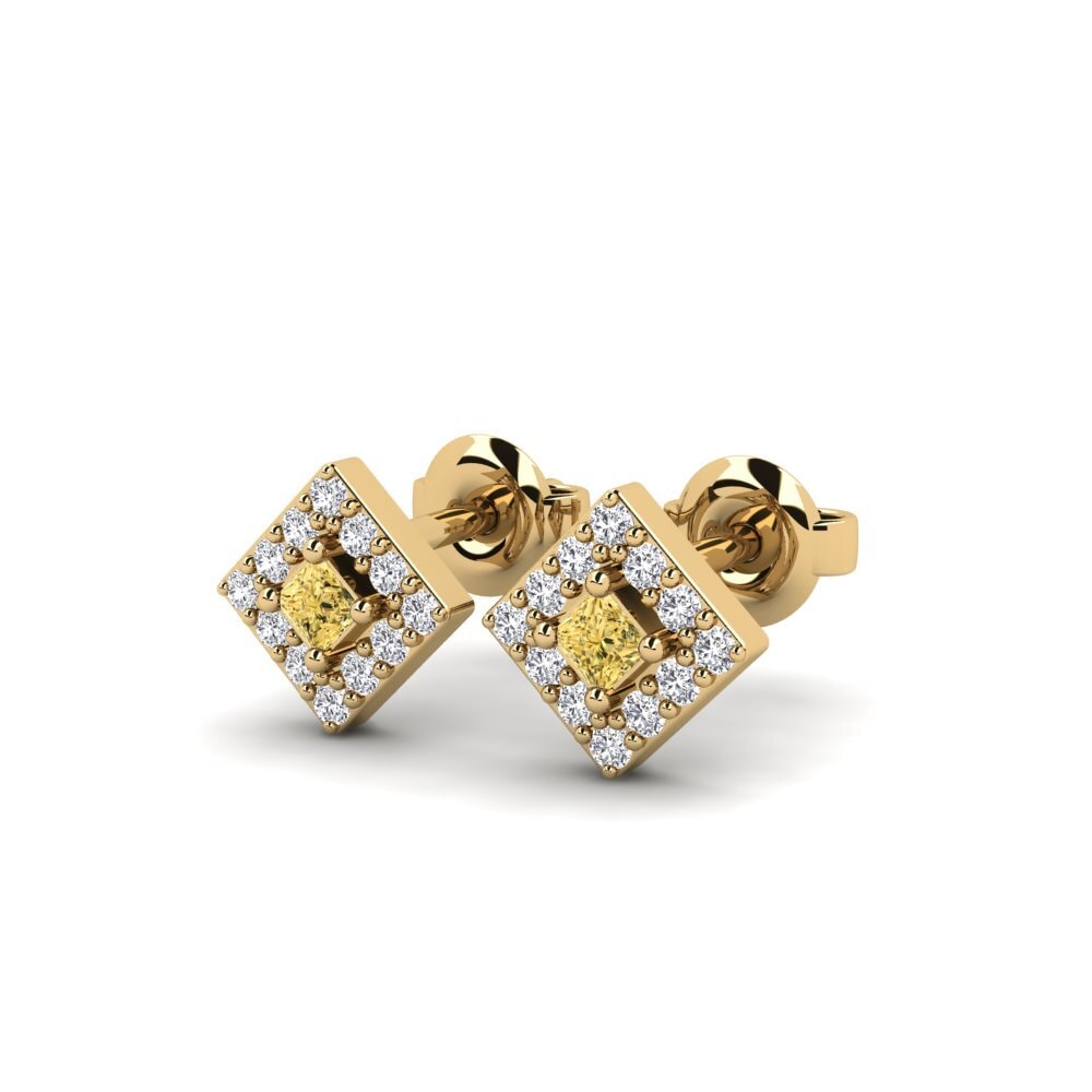Diamante Amarillo Pendiente de mujer Duppar