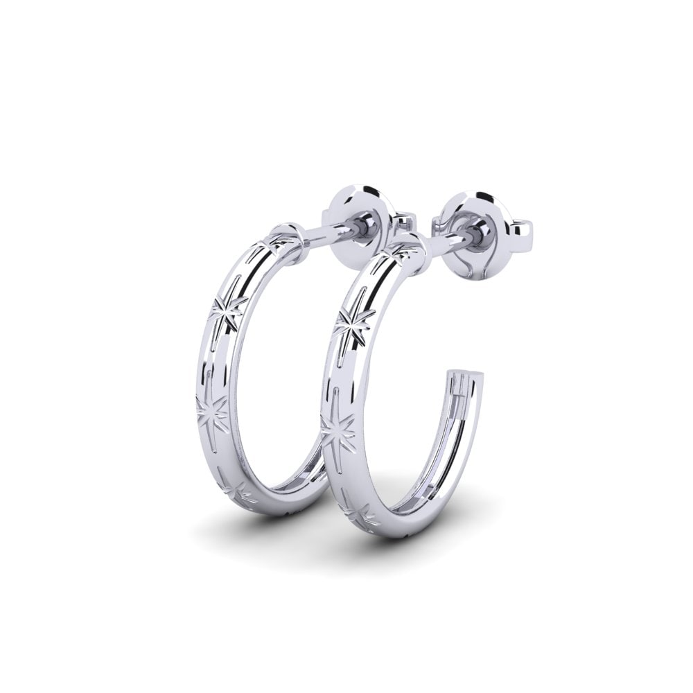 14k Oro Blanco Pendiente Eyvina