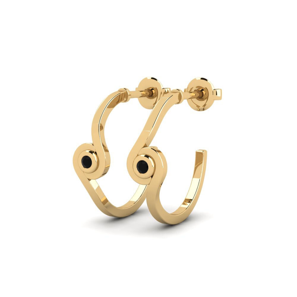 Onyx Noir Boucle d'oreille femme Feyrose