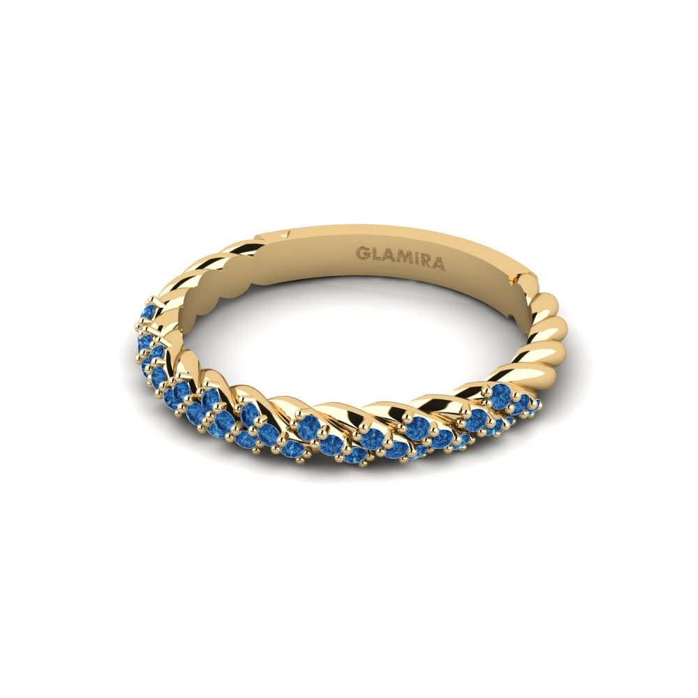 Zircônia azul escuro Anel Jawalida