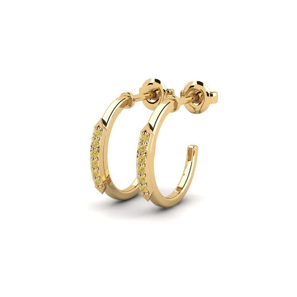 Diamante Amarillo Pendiente de mujer Juldyz