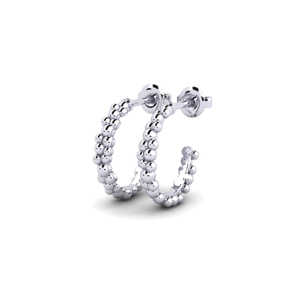 14k Oro Blanco Pendiente Kisvet