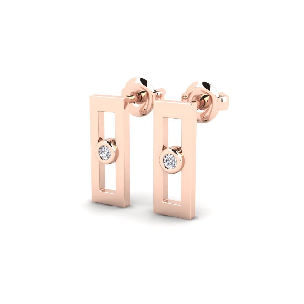 9k Oro Rosa Diamante Pendiente de mujer Myrren