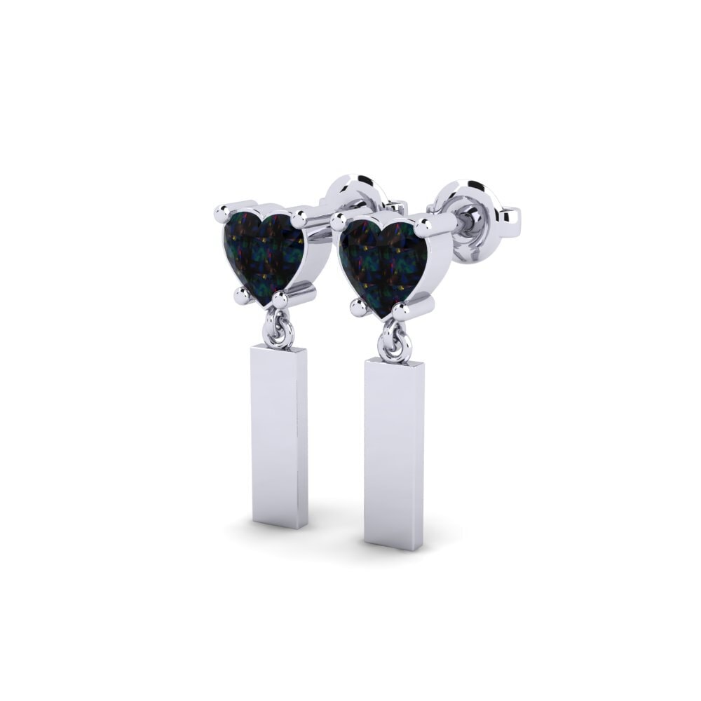 Oro Bianco 375 Opale Nero Orecchino da donna Vireda