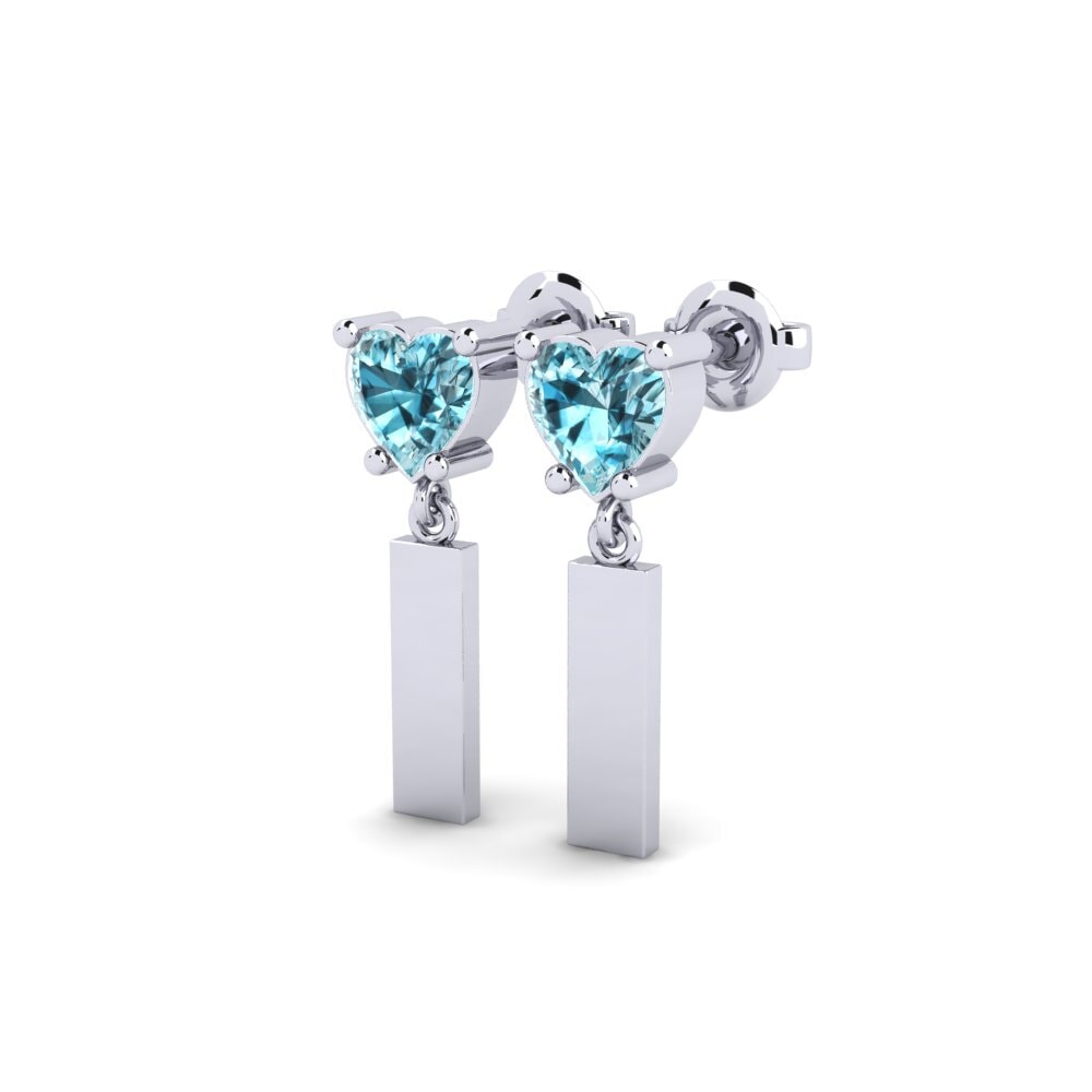 Oro Bianco 375 Zircone Blu Orecchino da donna Vireda