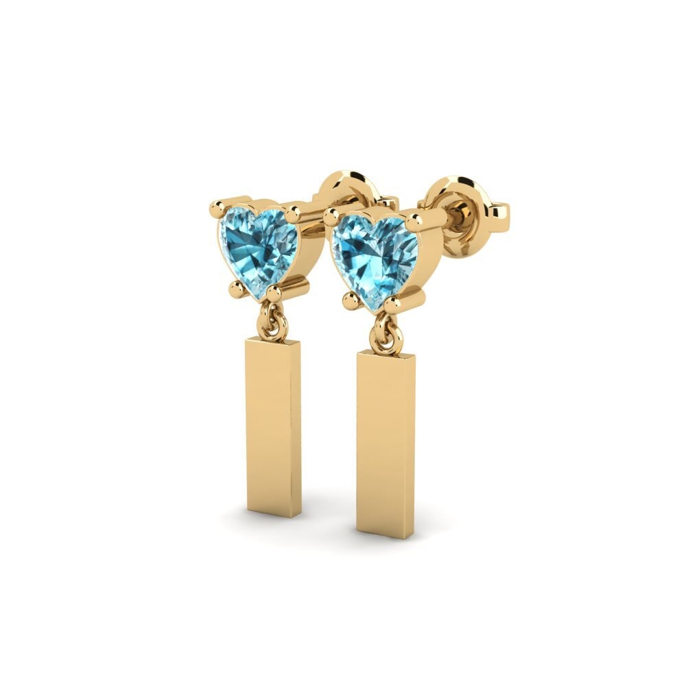 Zircon Bleu Boucle d'oreille femme Vireda