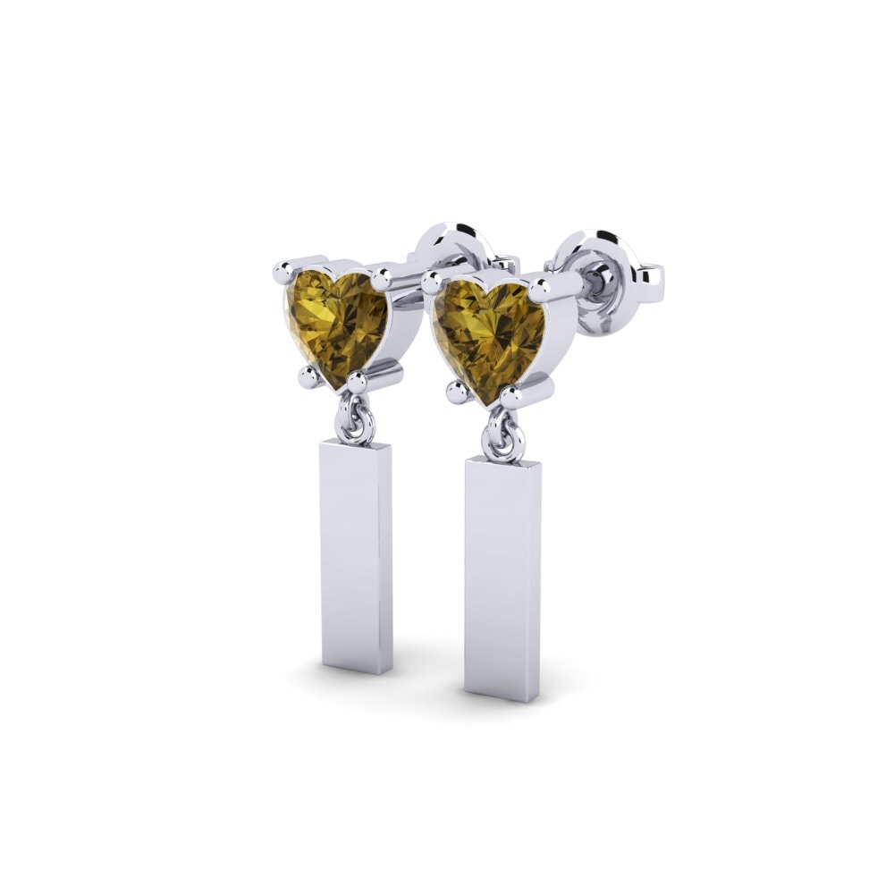 Oro Bianco 375 Zircone Marrone Orecchino da donna Vireda