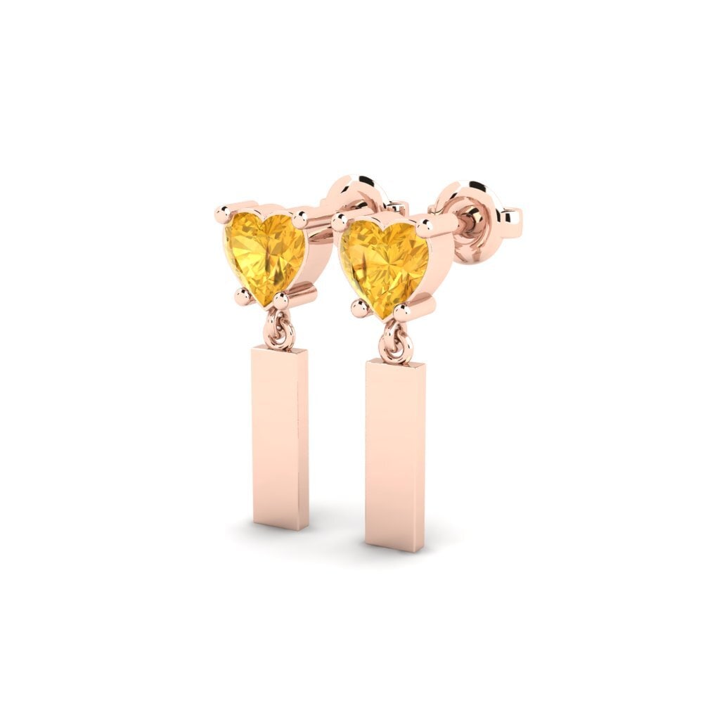 18k Oro Rosa Citrino Pendiente de mujer Vireda