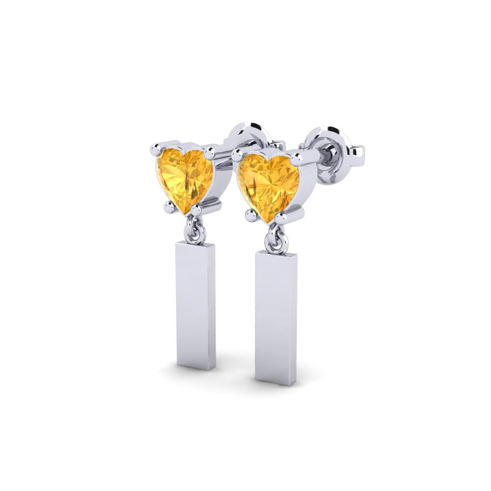 Oro Bianco 375 Citrino Orecchino da donna Vireda