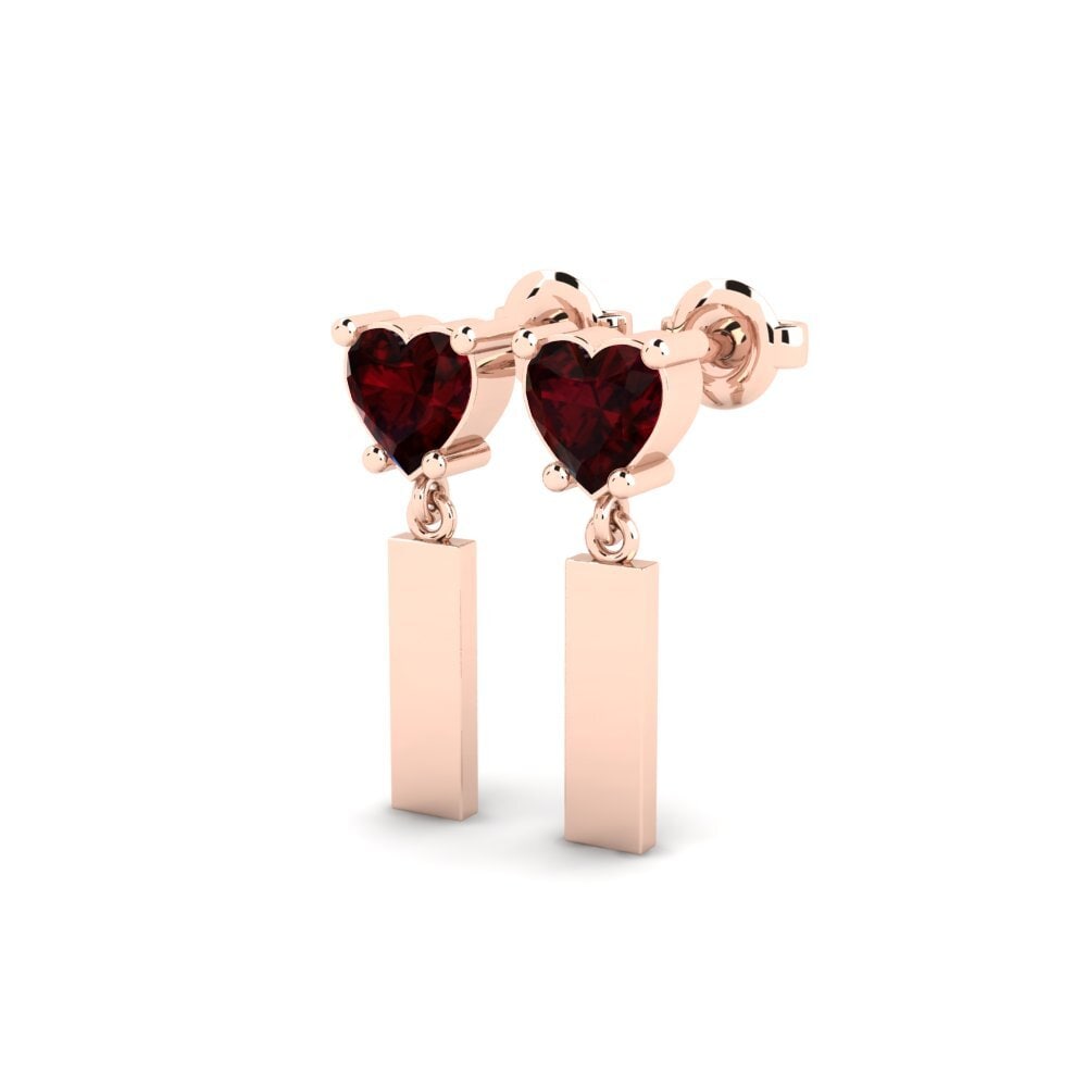 18k Oro Rosa Granate Pendiente de mujer Vireda