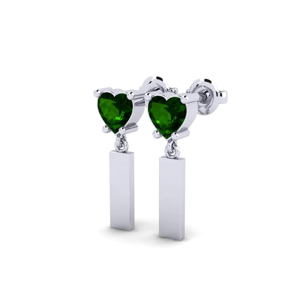 Oro Bianco 375 Tormalina Verde Orecchino da donna Vireda