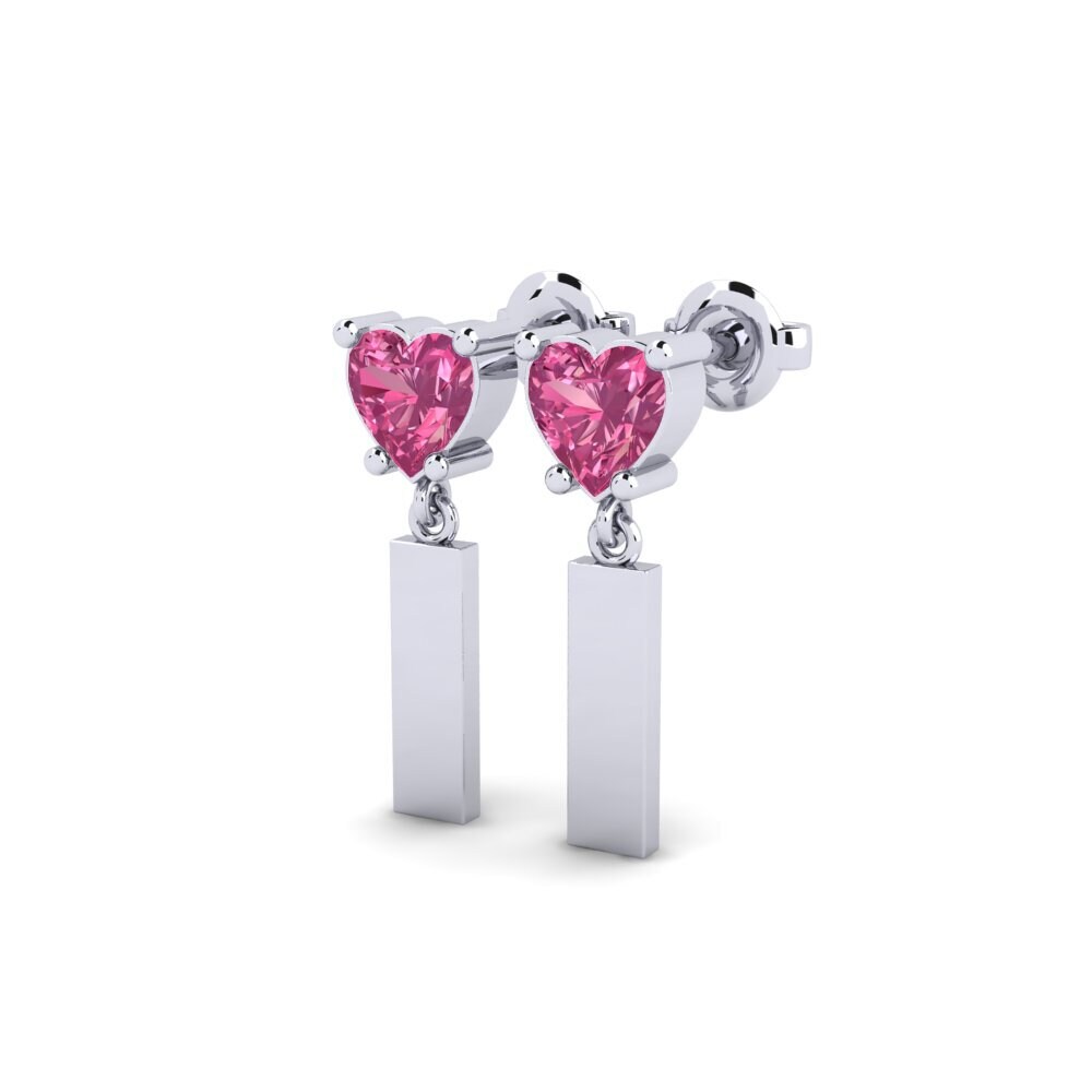 Oro Bianco 375 Tormalina Rosa Orecchino da donna Vireda