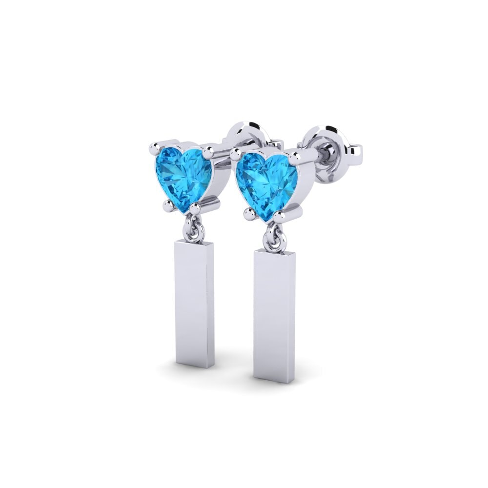 Oro Bianco 375 Topazio Azzurro Orecchino da donna Vireda