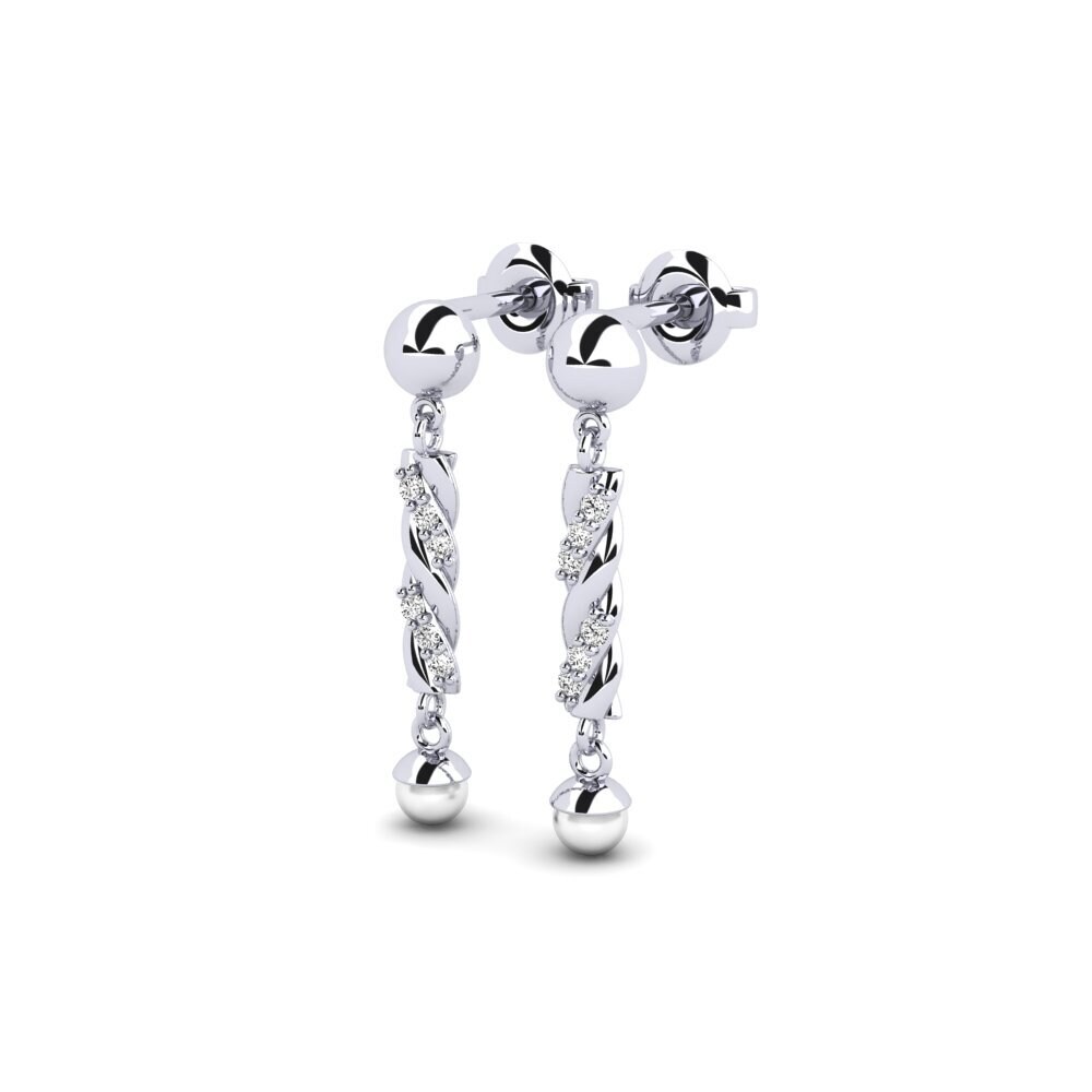 9ct White Gold Moissanite Women's Earring Bezalel