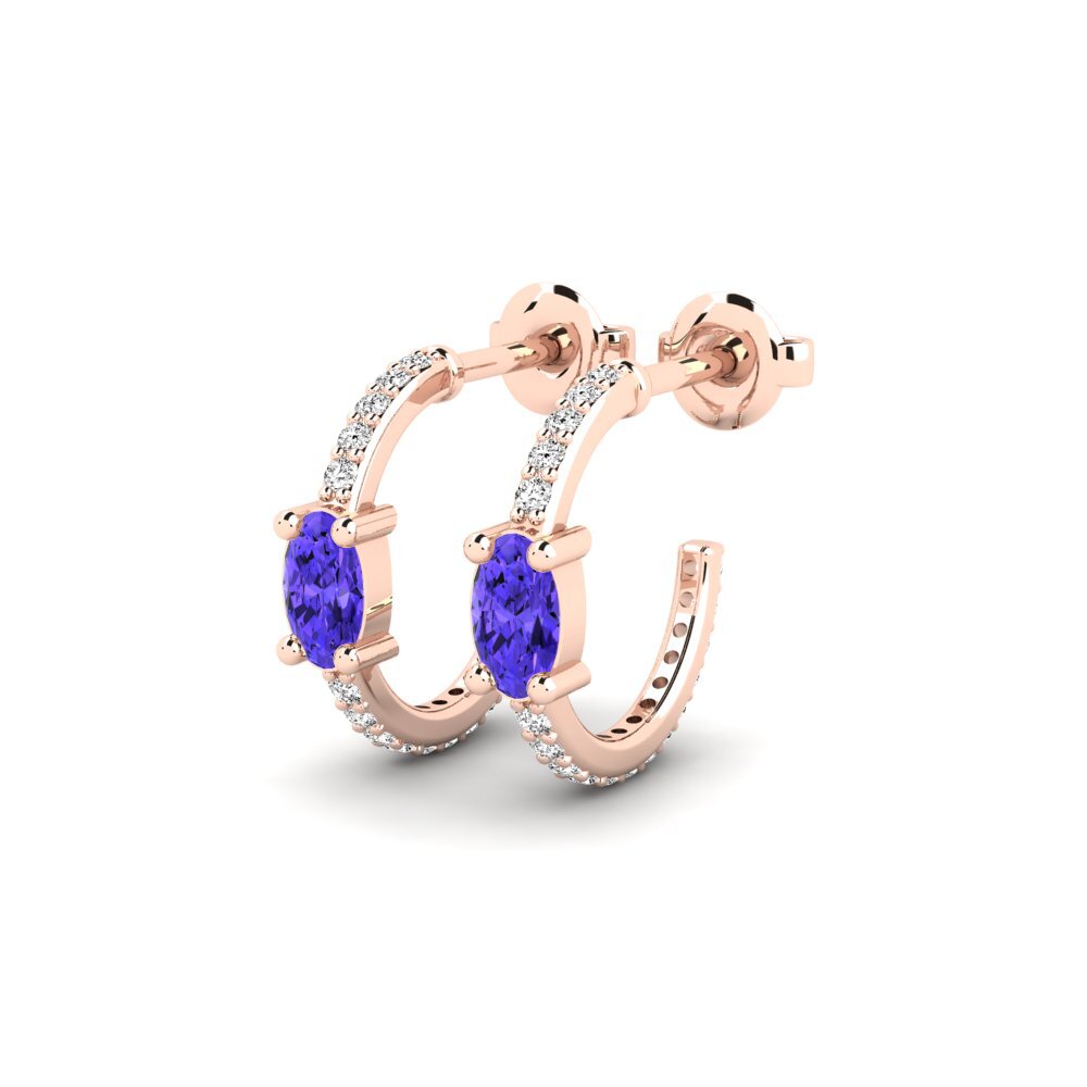 18k Oro Rosa Tanzanita Pendiente de mujer Dundonald