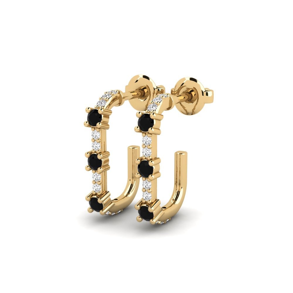 Onyx Noir Boucle d'oreille femme Ellesmere