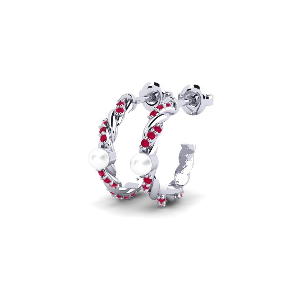 9ct White Gold Ruby Women's Earring Guate