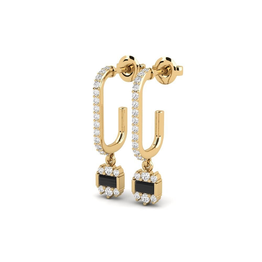 Onyx Noir Boucle d'oreille femme Hexham