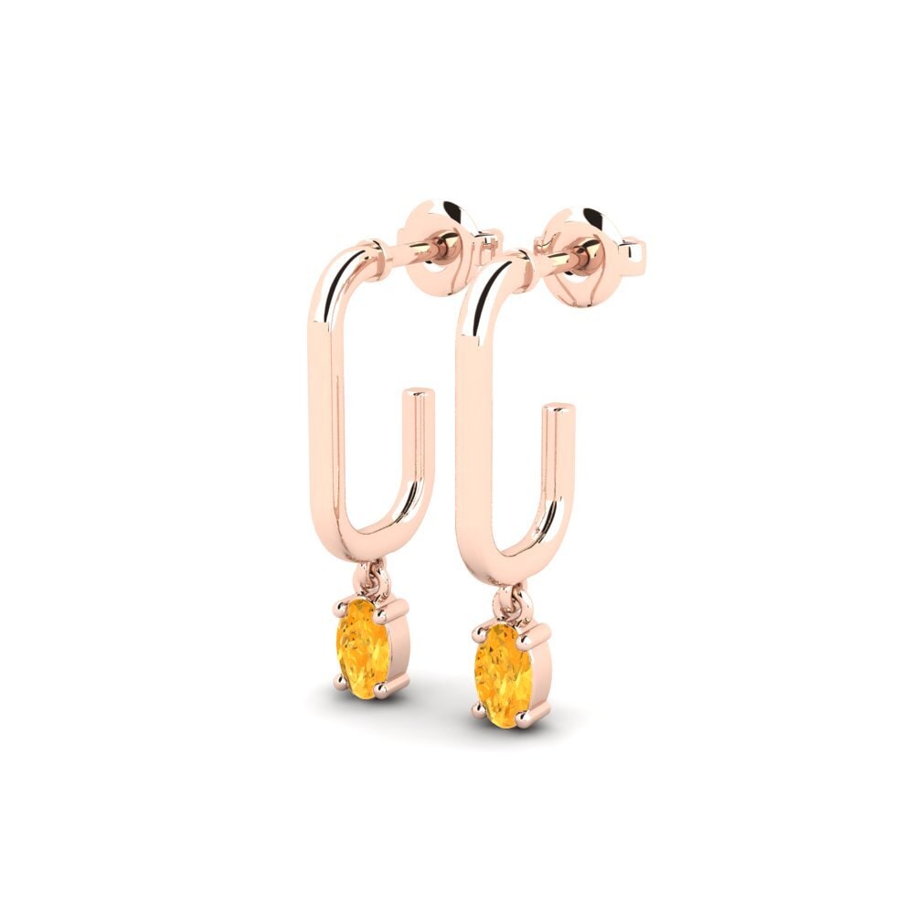 18k Oro Rosa Citrino Pendiente de mujer Jedburgh