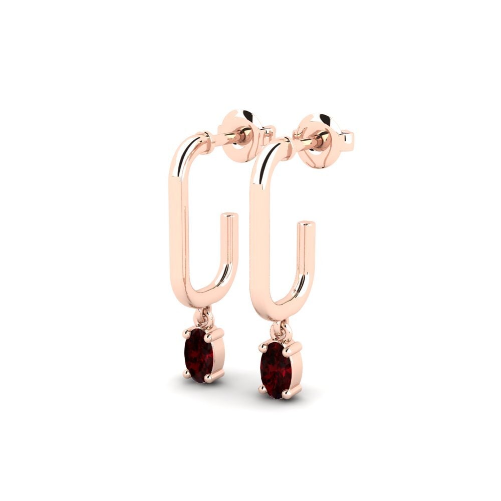 18k Oro Rosa Granate Pendiente de mujer Jedburgh