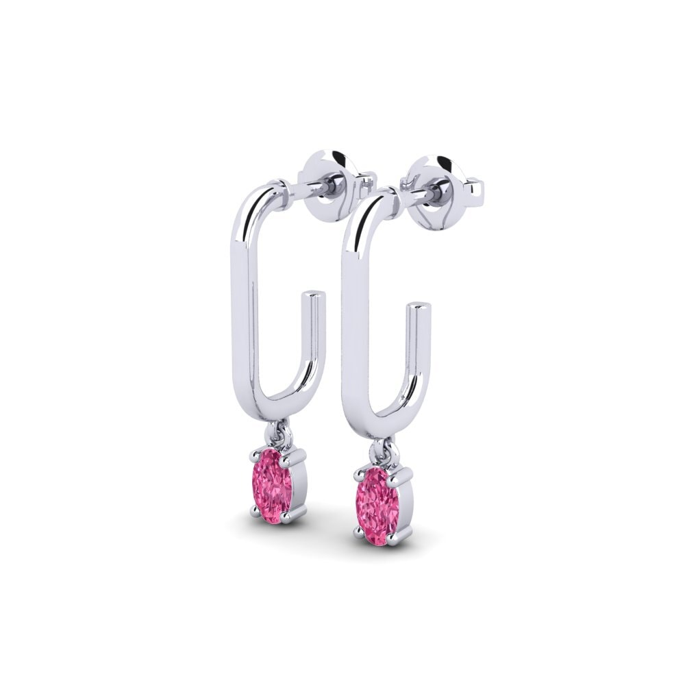 Oro Bianco 375 Tormalina Rosa Orecchino da donna Jedburgh