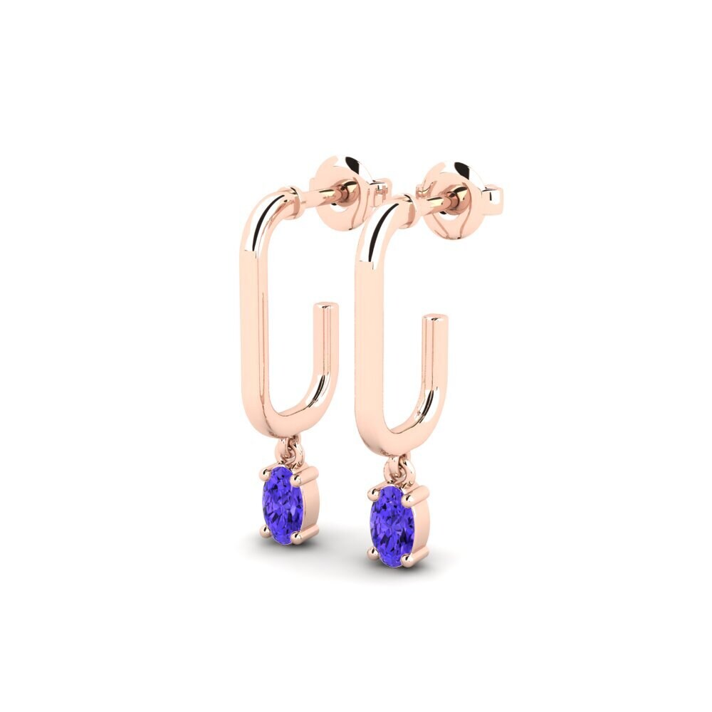 18k Oro Rosa Tanzanita Pendiente de mujer Jedburgh