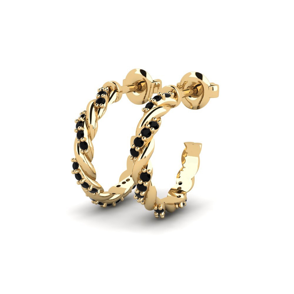 Onyx Noir Boucle d'oreille femme Khanqa