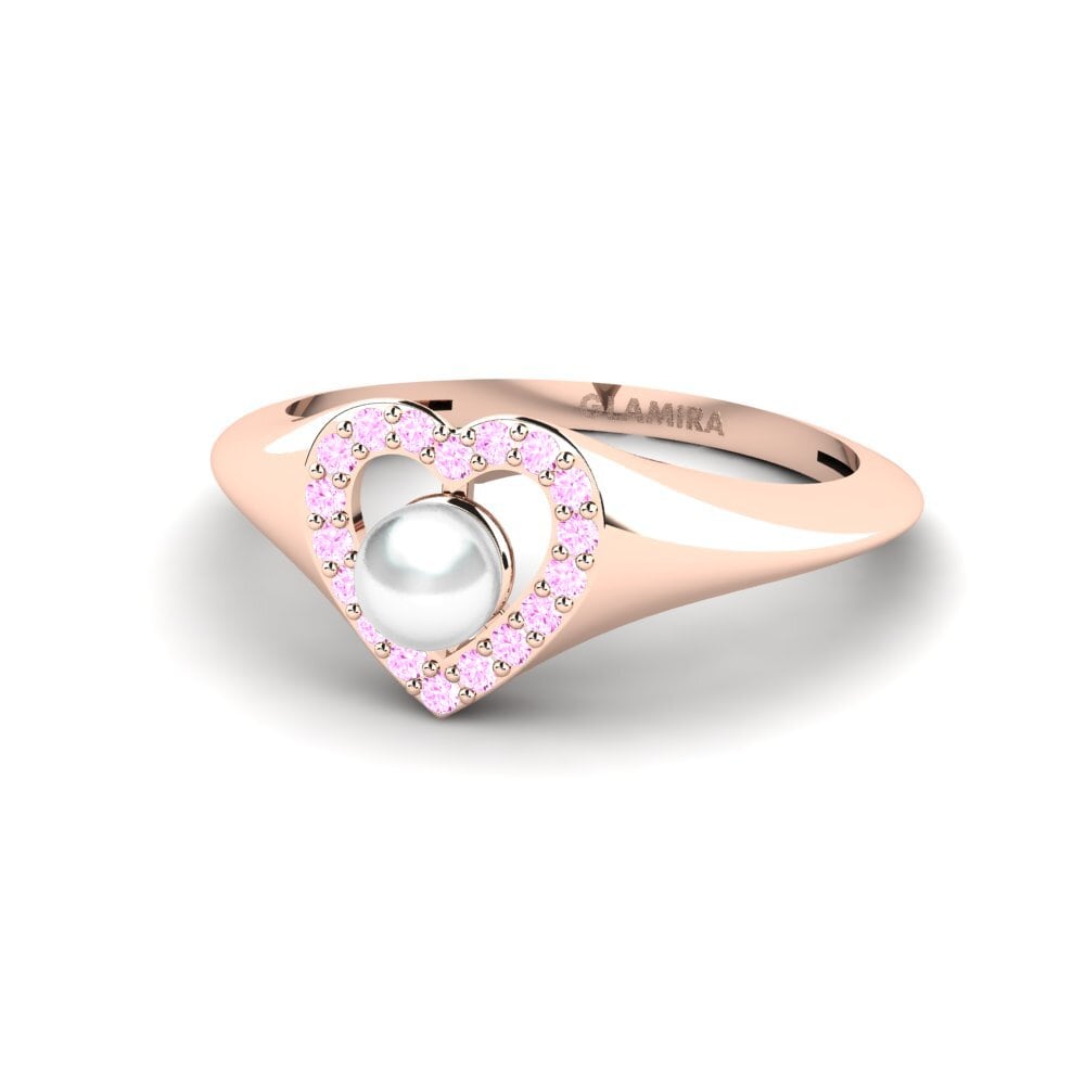 14k Oro Rosa Zafiro Rosado Anillo Minstrels